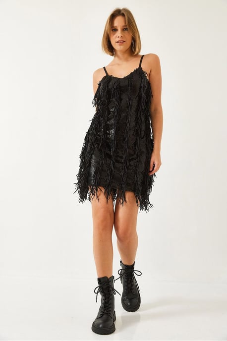 Trägerloses Minikleid mit Rüschen - Image 2