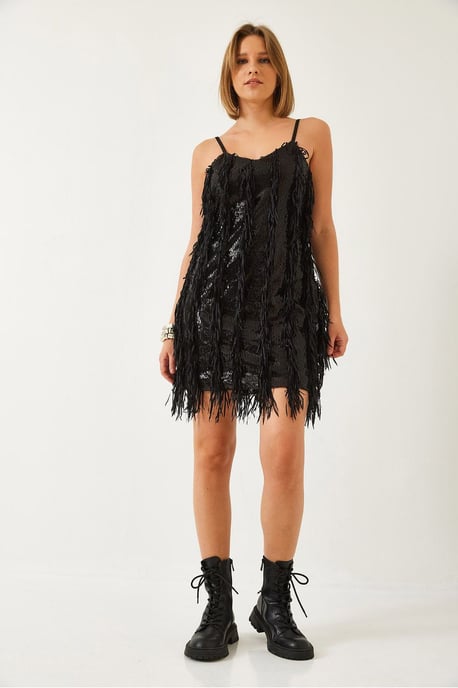 Trägerloses Minikleid mit Rüschen - Image 3