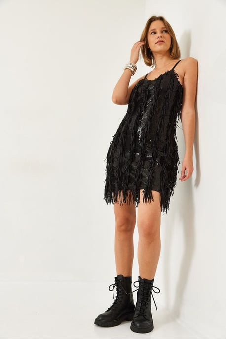 Trägerloses Minikleid mit Rüschen - Image 4