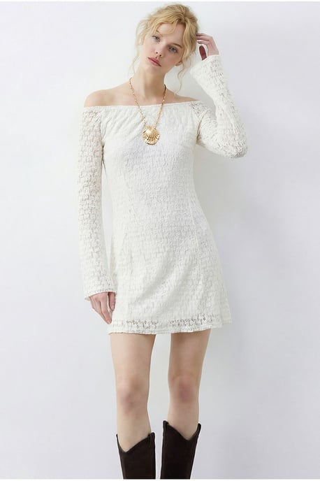 Spitzen Off-Shoulder Mini-Kleid - Image 1