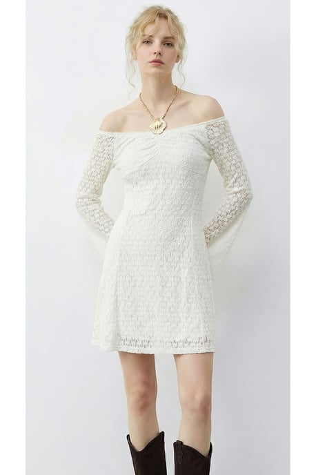 Spitzen Off-Shoulder Mini-Kleid - Image 2