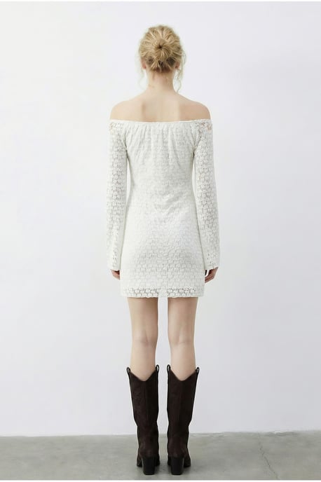 Spitzen Off-Shoulder Mini-Kleid - Image 5