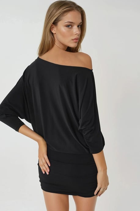 Asymmetrisches Kragenfigurbetontes Minikleid - Image 3