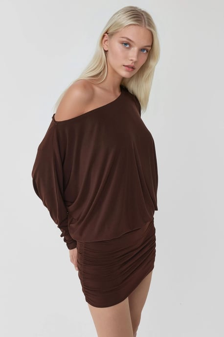 Asymmetrisches Kragenengel mini Kleid - Image 5