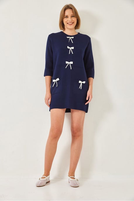 Strickkleid mit Schleife - Image 3