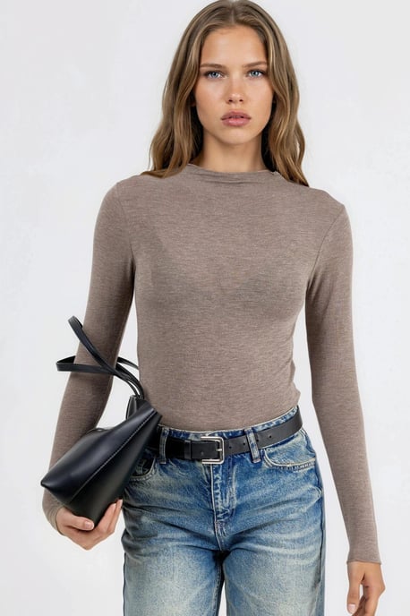 Langarm Slim Fit Bluse - Image 1