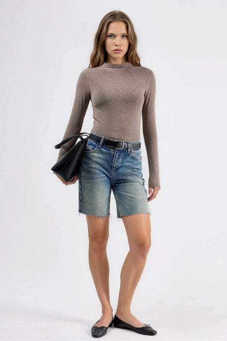 Langarm Slim Fit Bluse - Image 4