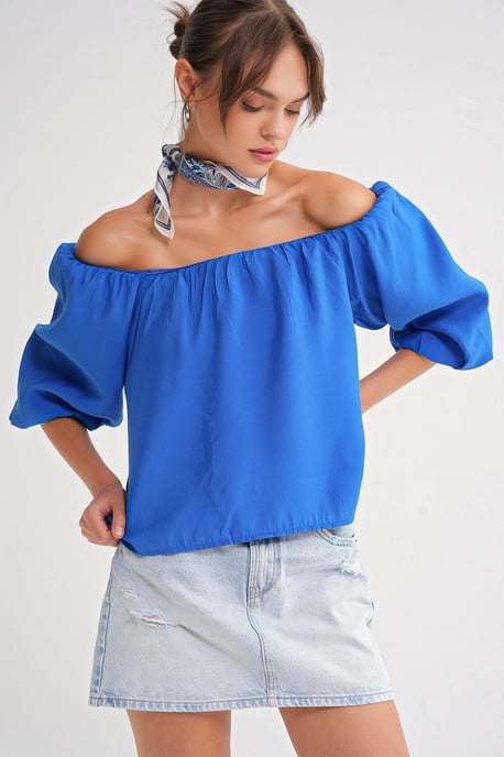 Modal-Blend-Bluse mit Madonna-Kragen und Rüschendetail - Image 3