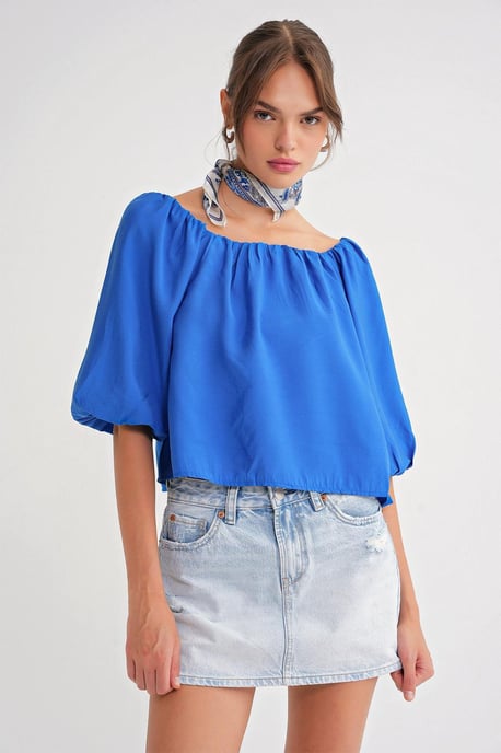 Modal-Blend-Bluse mit Madonna-Kragen und Rüschendetail - Image 4
