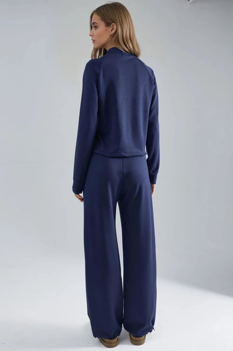 Modal Touch Halbkragenbluse & Elastische Taillenhose - Image 3