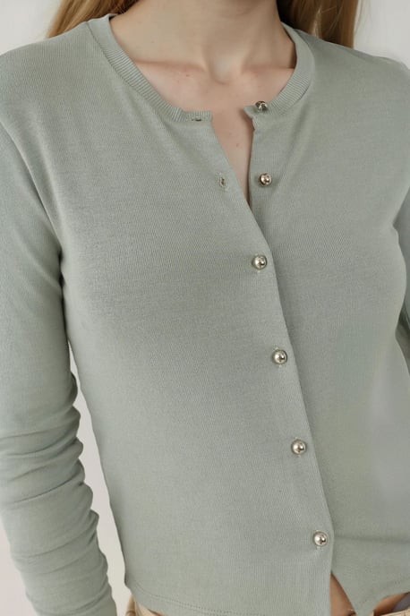 Knopfkragen Langarmshirt - Image 3