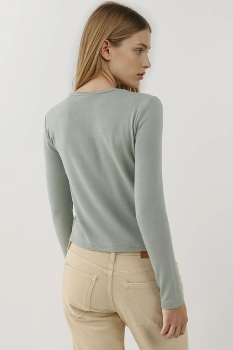 Knopfkragen Langarmshirt - Image 4