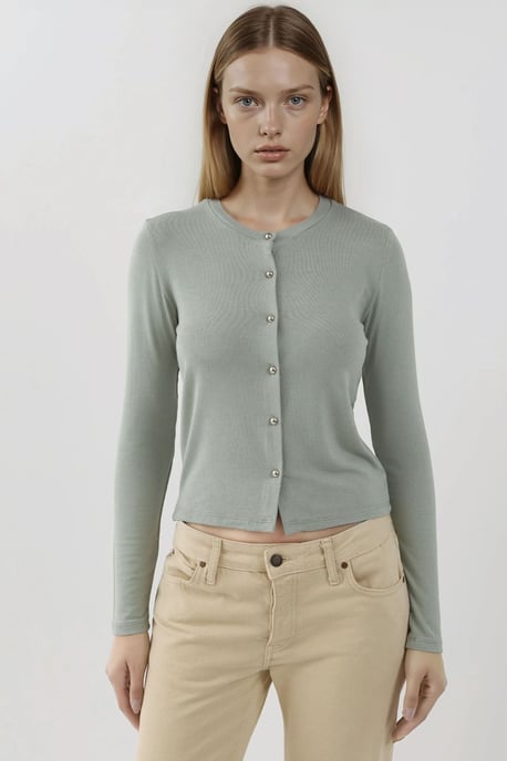 Knopfkragen Langarmshirt - Image 6