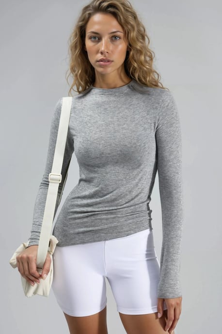 Langarm Slim Fit Bluse - Image 1