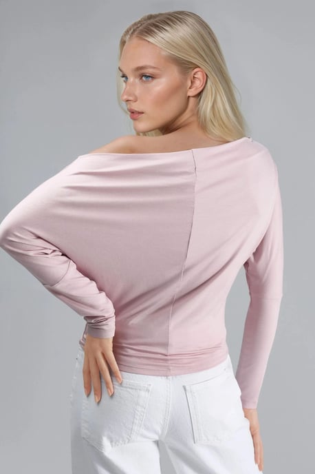 Boot-Ausschnitt Drapierte Bluse - Image 3