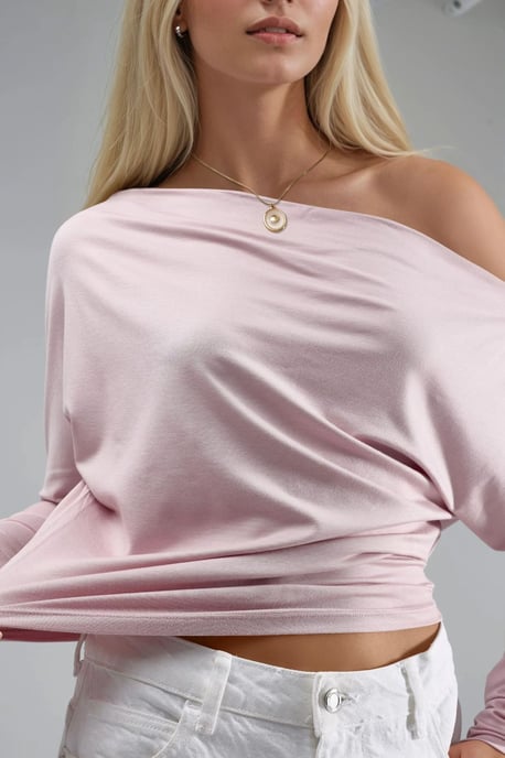Boot-Ausschnitt Drapierte Bluse - Image 6