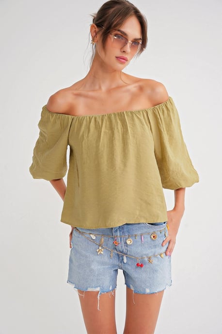 Modal-Mischgewebe-Bluse mit Madonna-Kragen und Rüschendetail - Image 3