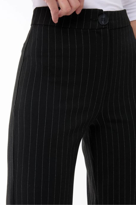 Hochtaillierte gestreifte gerade Beine Hose - Image 5