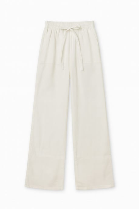 Mittelhohe gerade Baumwollhose mit Bindeschnürung - Image 1