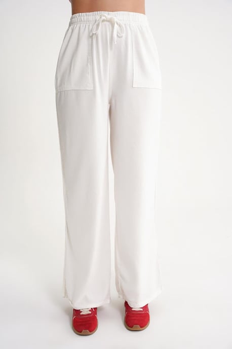 Mittelhohe gerade Baumwollhose mit Bindeschnürung - Image 6