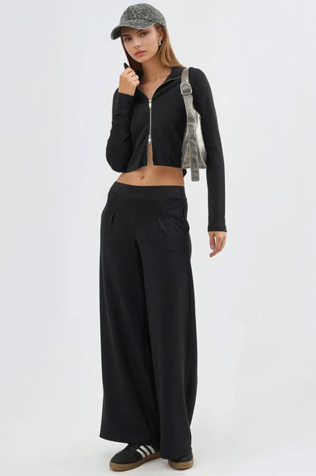 Elastische Taillenhosen mit weitem Bein - Image 4