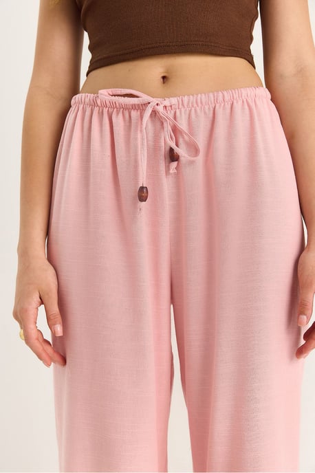 Hoch taillierte weite Beinhose mit Kordelzug - Image 5