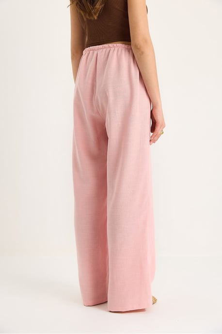 Hoch taillierte weite Beinhose mit Kordelzug - Image 6