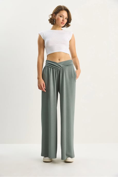 Bogenförmige Taille Palazzo-Hosen - Image 3