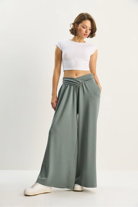 Bogenförmige Taille Palazzo-Hosen - Image 5