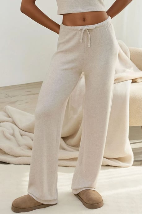 Weiche Texturierte Strickhosen mit Schnüren - Image 1