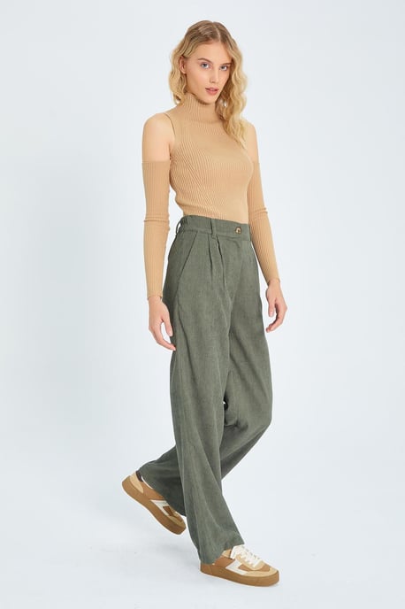 Hochtaillierte Samt-Geradelegpants - Image 2