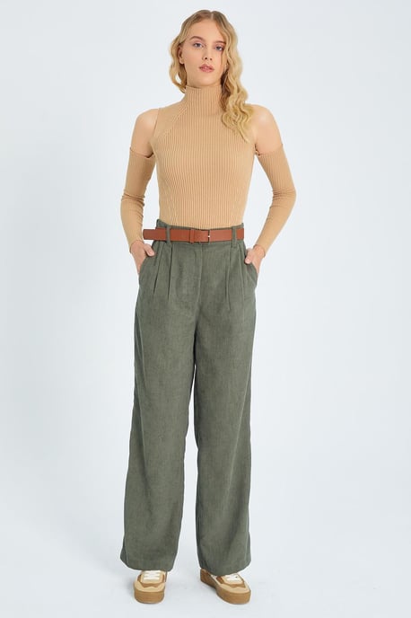 Hochtaillierte Samt-Geradelegpants - Image 3
