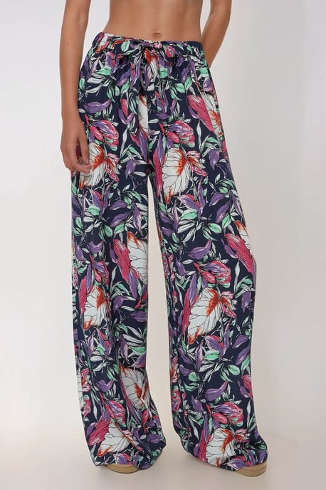 Bedruckte Weite Beinen Hose mit Kordelzug - Image 2