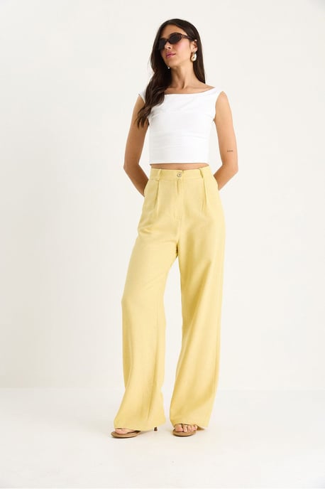 Hohe Taille Palazzo-Hose mit Falten - Image 3