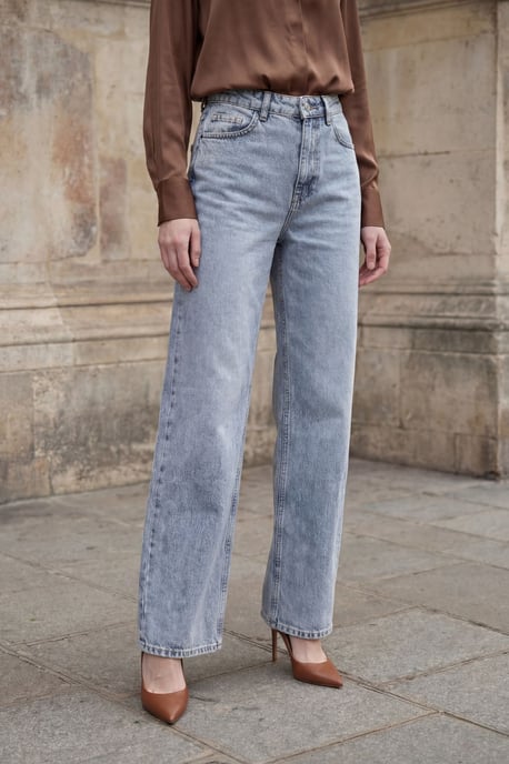 Hochtaillierte gerade Denim-Jeans - Image 3