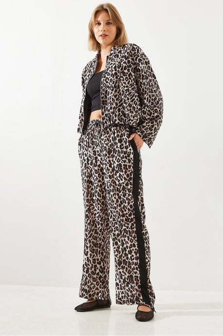 Hochwaisted, Leopardenmuster, Weitbeinige Hose - Image 2