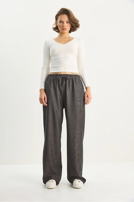 Hohe Taille Weite Bein Hose - Image 2