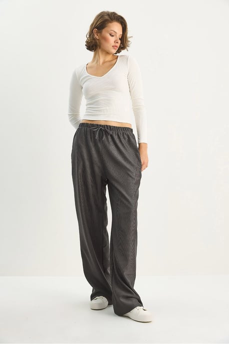 Hohe Taille Weite Bein Hose - Image 4