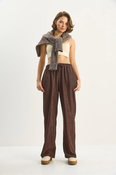 Hohe Taille Weite Bein Hose - Image 2