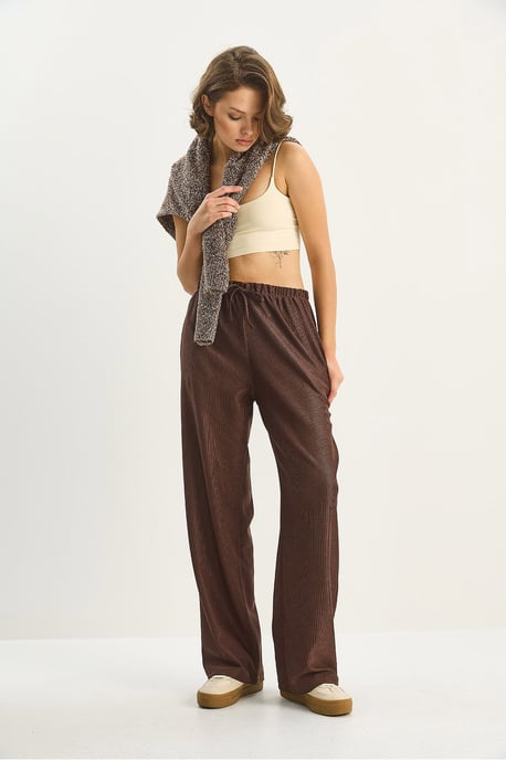 Hohe Taille Weite Bein Hose - Image 3