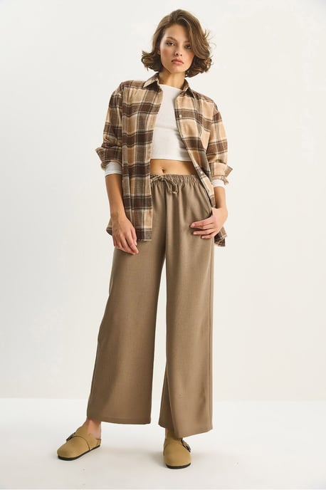 Weite Palazzo-Hose mit Bindung - Image 3