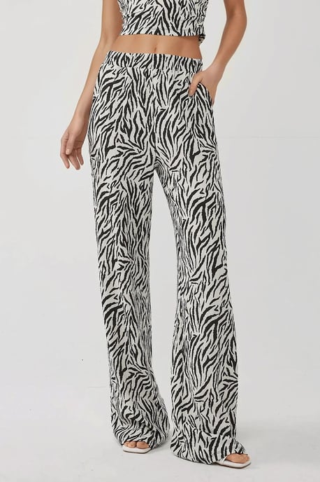 Hosen mit weitem Bein im Zebrastreifen-Muster - Image 1