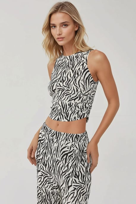 Hosen mit weitem Bein im Zebrastreifen-Muster - Image 2