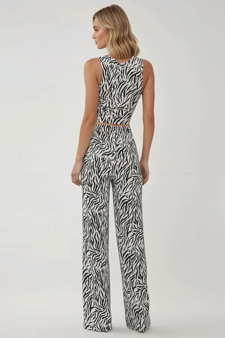 Hosen mit weitem Bein im Zebrastreifen-Muster - Image 3