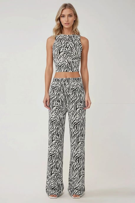 Hosen mit weitem Bein im Zebrastreifen-Muster - Image 6