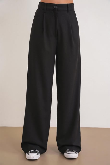 Hochtaillierte Palazzo-Hosen mit Taschen - Image 3
