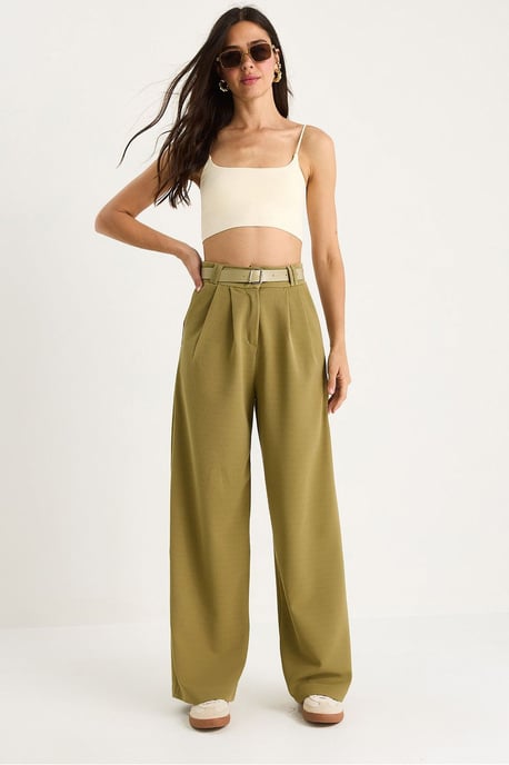 Bundfaltenweite Strickhose - Image 1