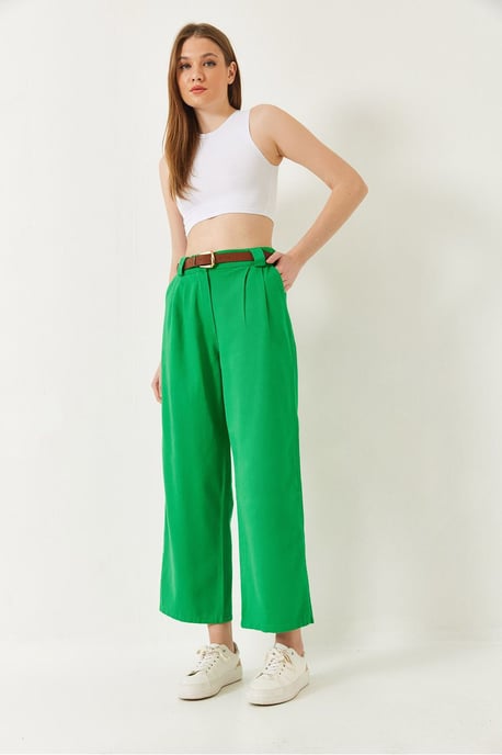 Hosen mit weitem Bein und Gürtel - Image 4