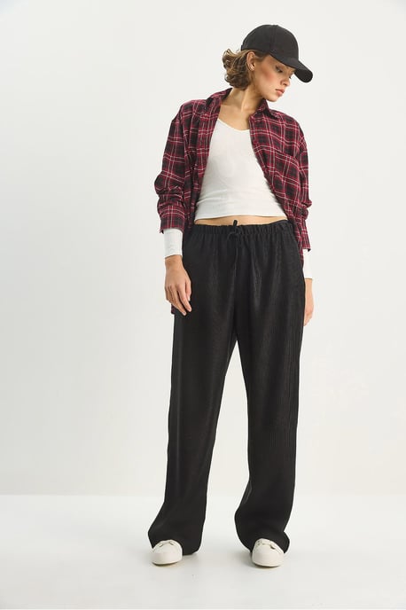 Hohe Taille Weite Bein Hose - Image 3