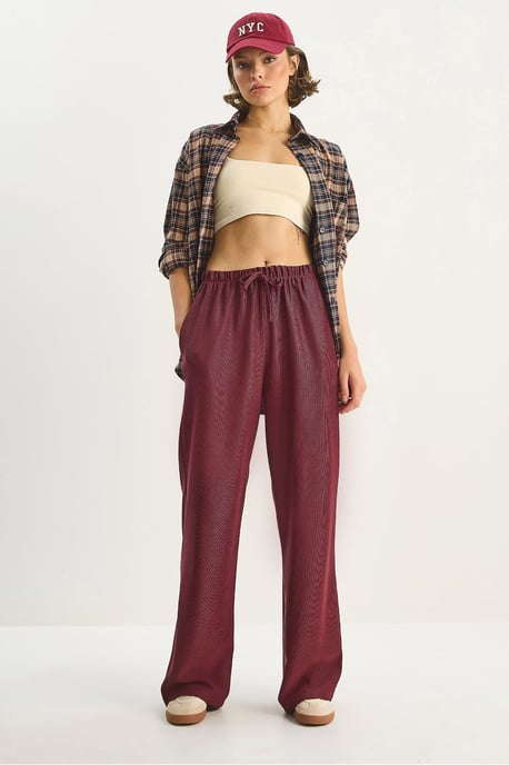Hohe Taille Weite Bein Hose - Image 1